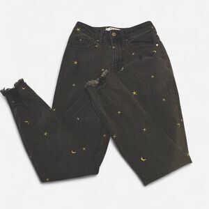 Tinseltown Women's Black Star And Moon Distressed Jeans